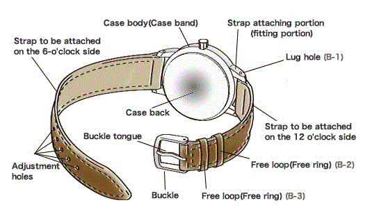 What are the part names of watches?