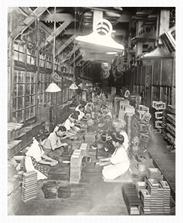Figure 1 Coating department of clock case factory